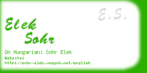 elek sohr business card